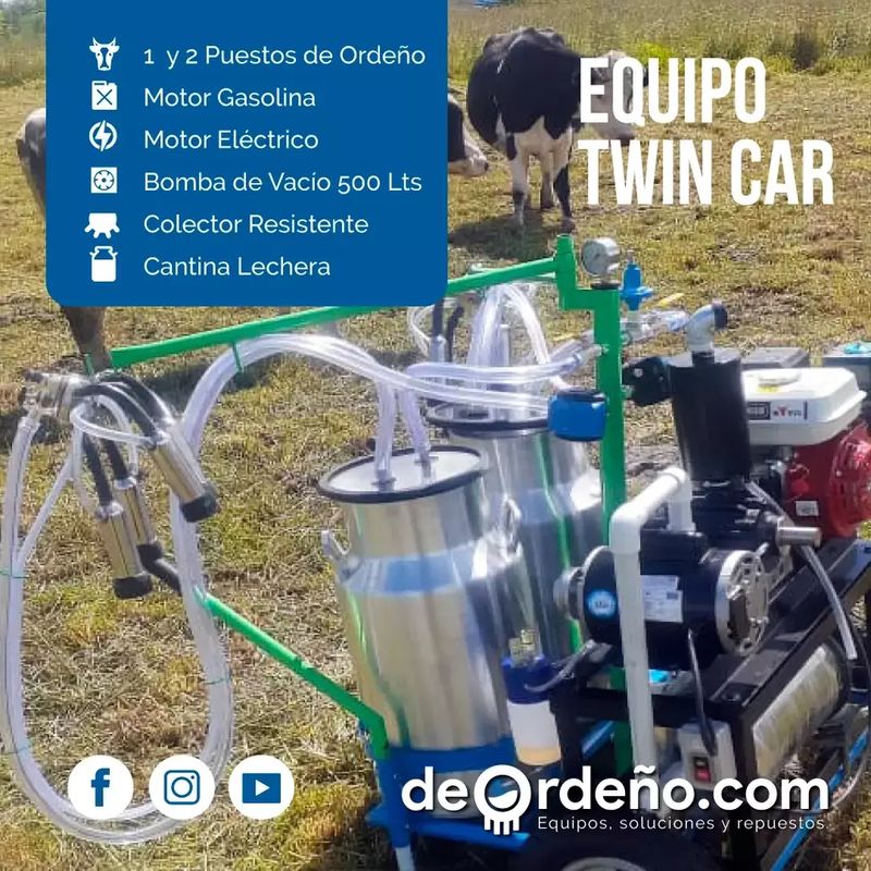 Equipo de Ordeño Twin Car - 2 puestos Linea Premium — foto 3