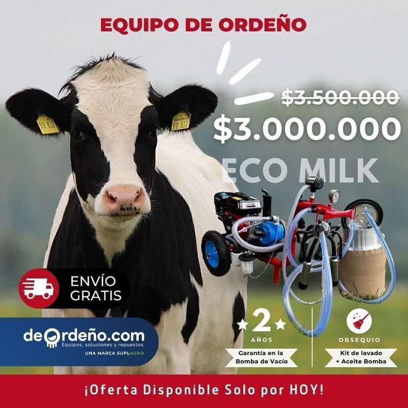 Equipo de Ordeño ECOMILK PRO - 2 puestos - Eléctrico o Gasolina - 1 cantina lechera — foto 2