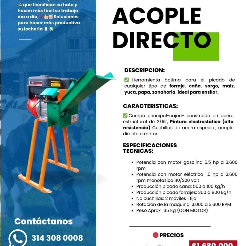 Combo Equipo de Ordeño Ecomilk + Picapasto a Gasolina — foto 3